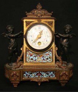 Champleve Strut Clock