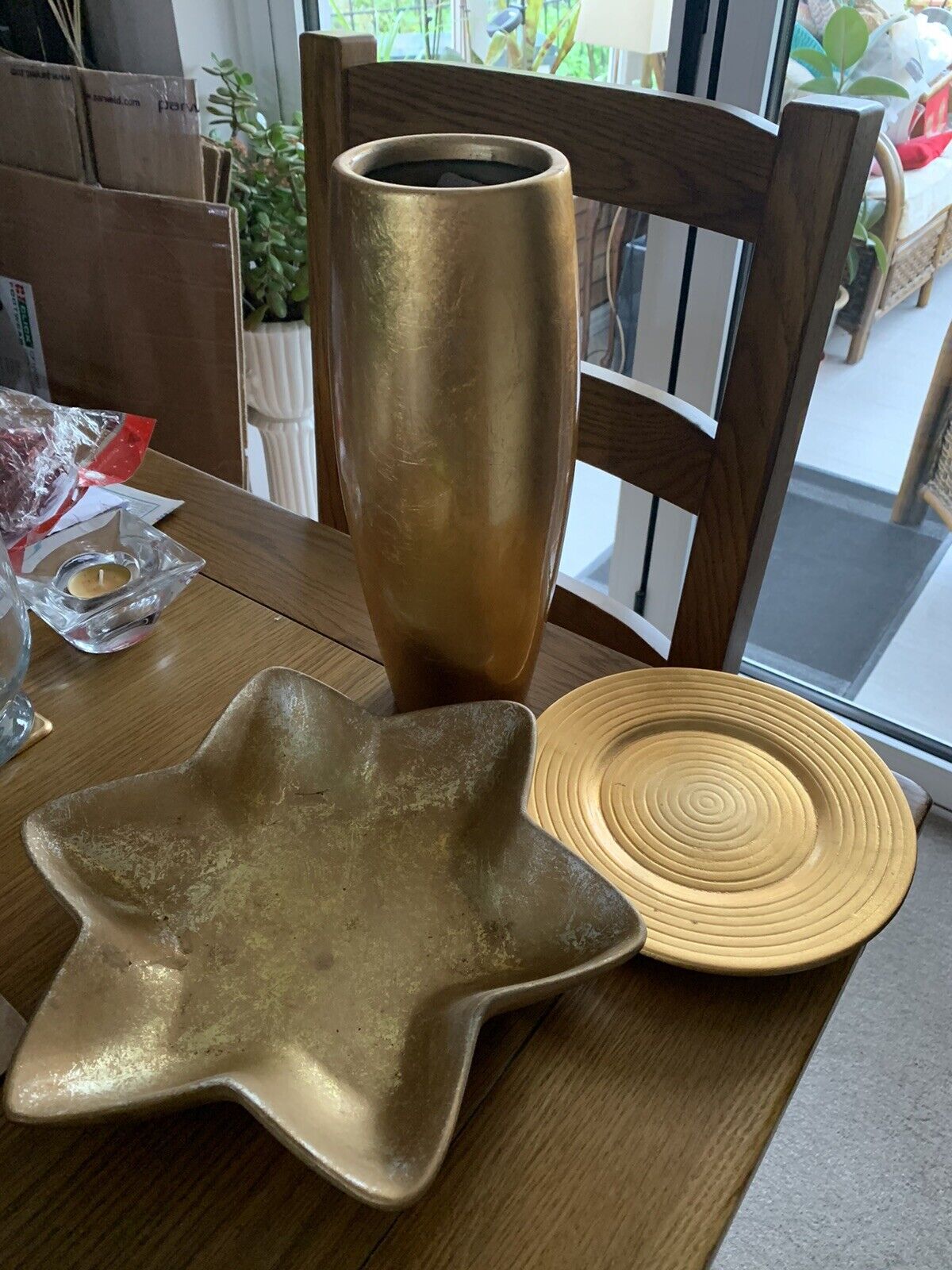 Old Gold Set Of Table Accessories