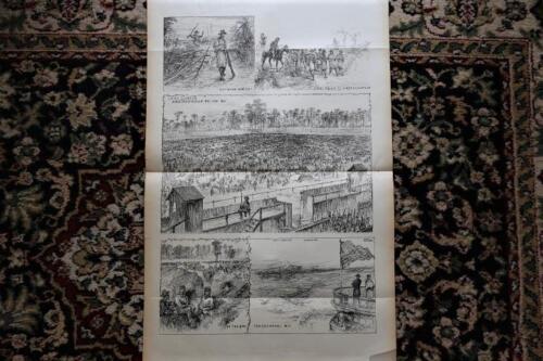 1892 CIVIL WAR STEEL PLATE ENGRAVING-CAMP SUMTER ANDERSONVILLE PRISON, 1864