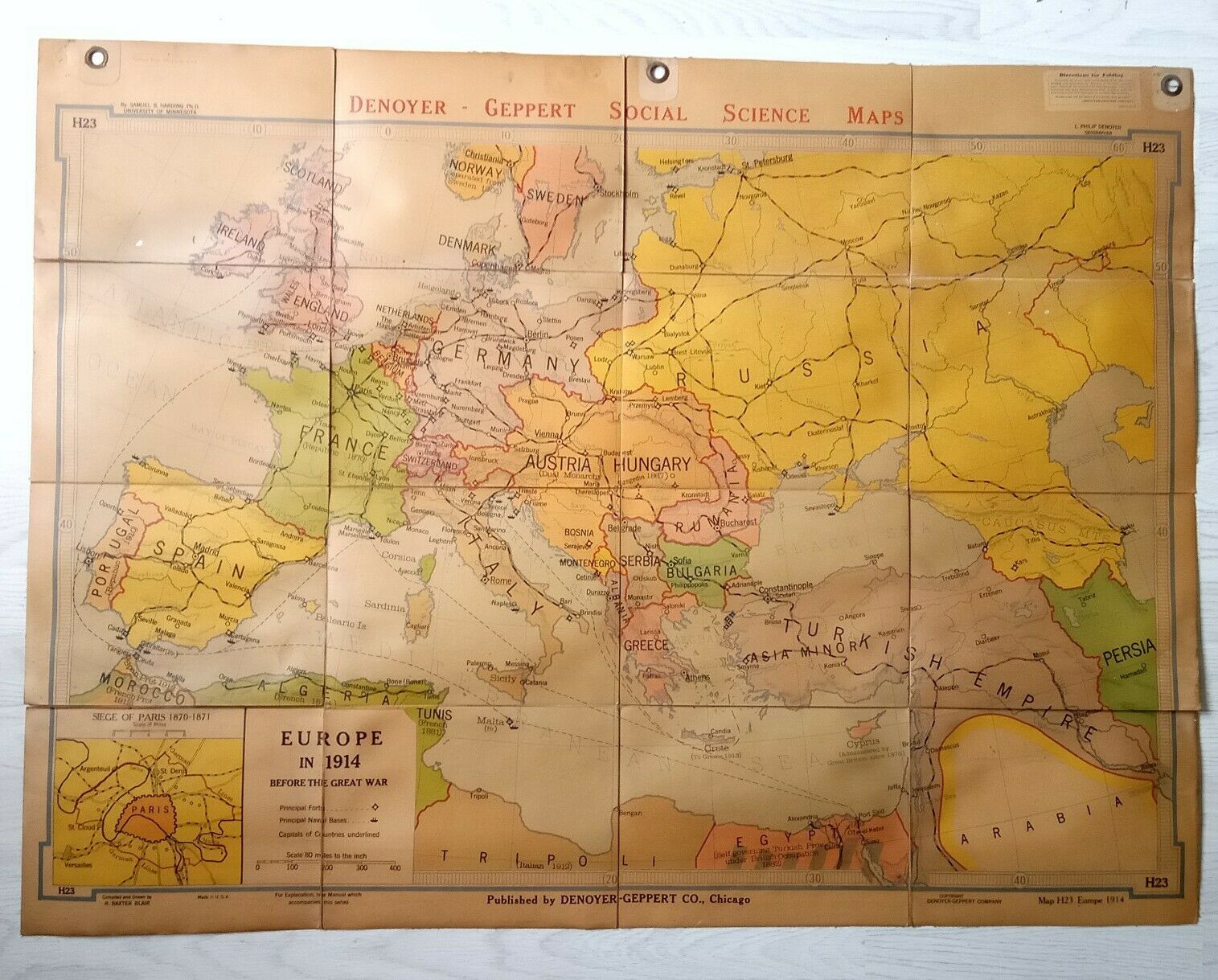 Geppert Social Science Maps - H23 Europe in 1914 Before The Great War