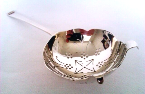 Beautiful Vintage Solid Silver Tea Strainer Cooper Brothers 1952