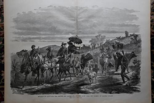 1892 CIVIL WAR STEEL PLATE ENGRAVING-INVASION OF MARYLAND, 1864-CATTLE & PLUNDER