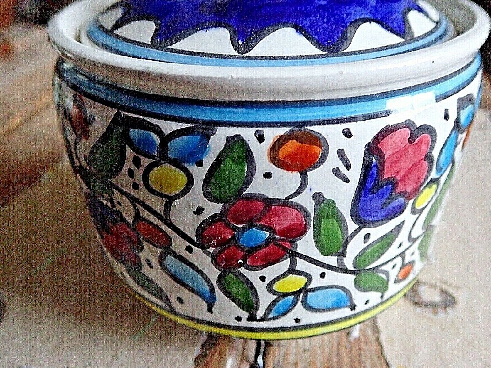 Vintage IZNIK LIDDED JAR Ottoman Style Pottery