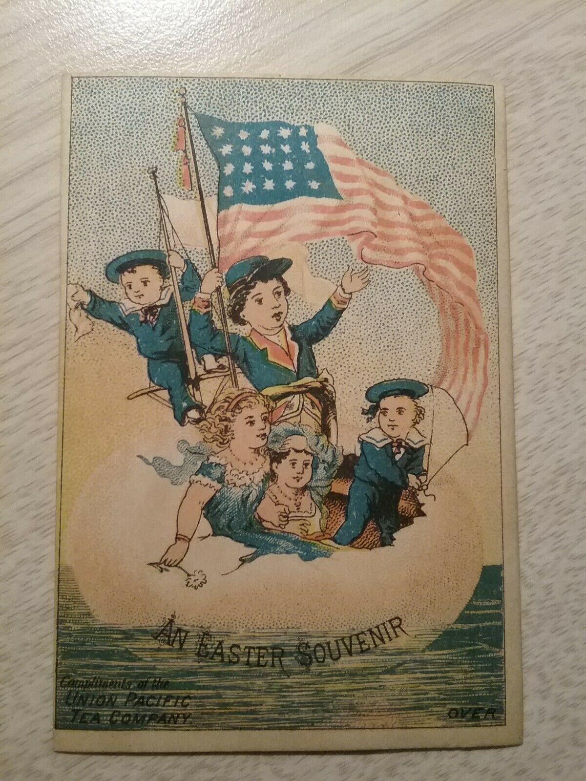 1818 Easter Souvenir Advert for Union Pacific Tea Co. ~ 2 1/2" x 4" 