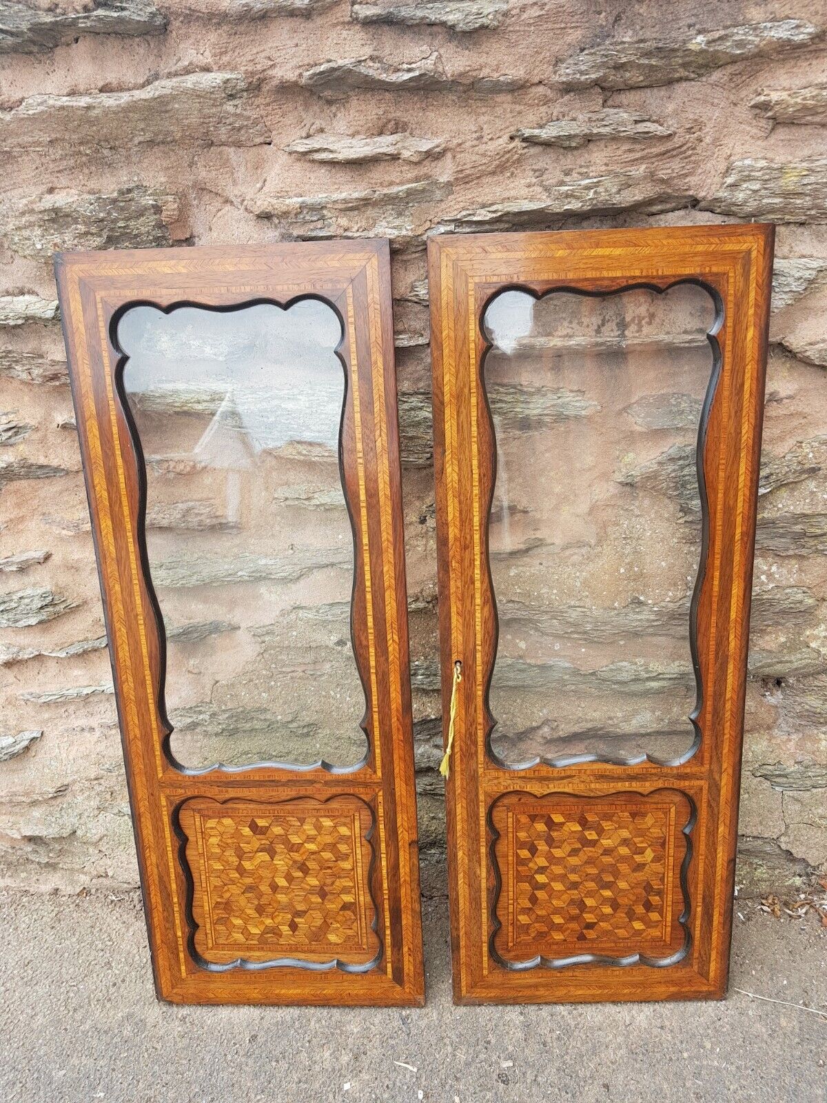 Pair of rosewood parquetry doors