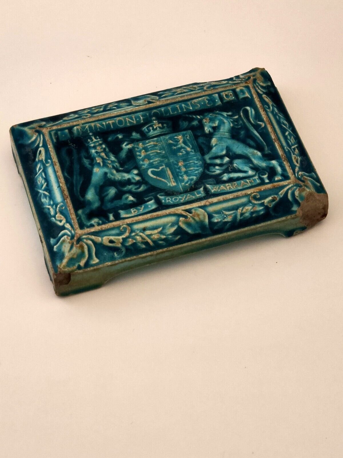 Vintage Minton Hollins Royal Warrant Tile/Paperweight Art Nouveau England...