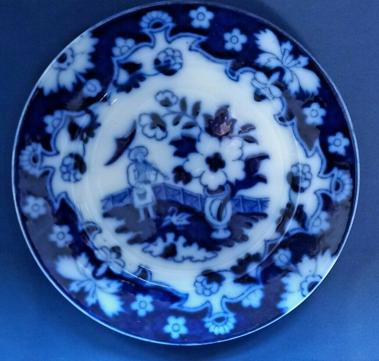 Arthur Wilkinson Royal Staffordshire Potteries "Pekin" Flow Blue Plate c.1896