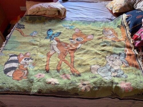 Vintage 1960s Disney Bambi and Thumper Rug
