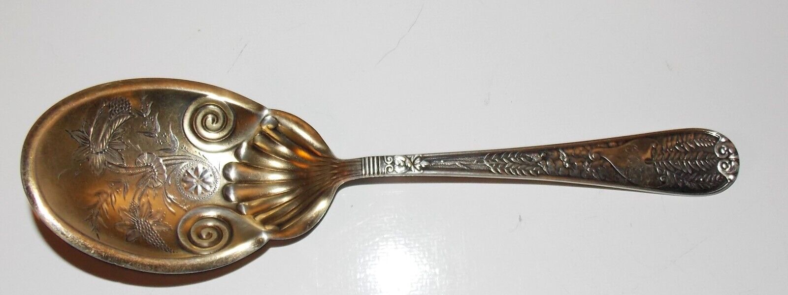 AWESOME 1885 GORHAM STERLING BIG 8 3/4" AESTHETIC SCALLOPED SPOON 60 GRAMS