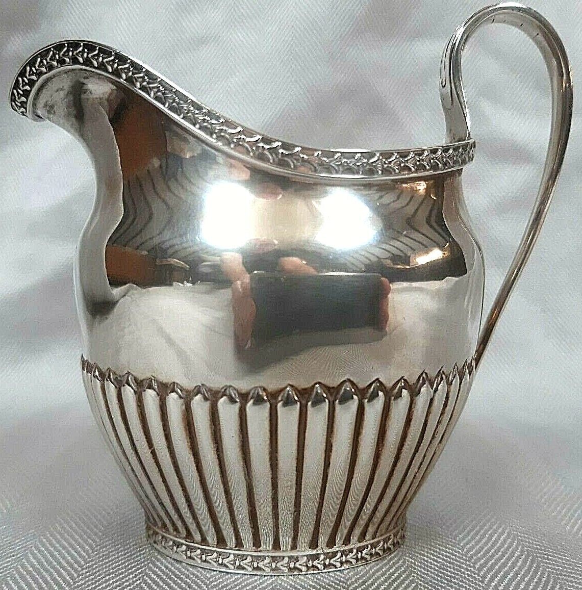 Fabulous Victorian Neo-Classical Helmet Shaped Sterling Silver Cream Jug 1885