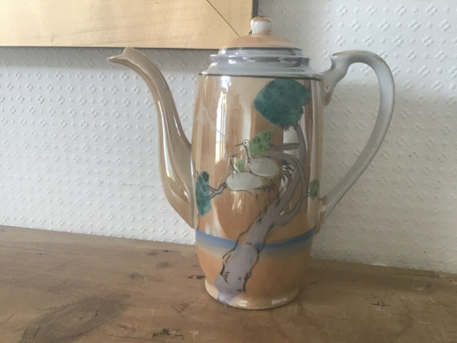 Vintage Japanese Handpainted Tea/Coffee Pot Gold Lustre