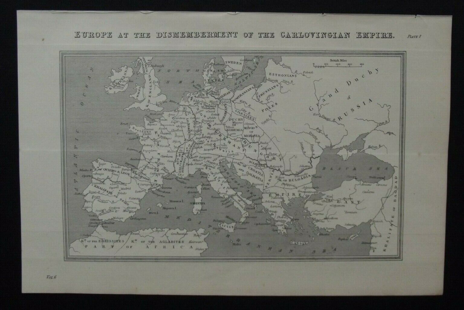 Antique Map: Europe After Carlovingian Empire, The National Encyclopedia, 1880