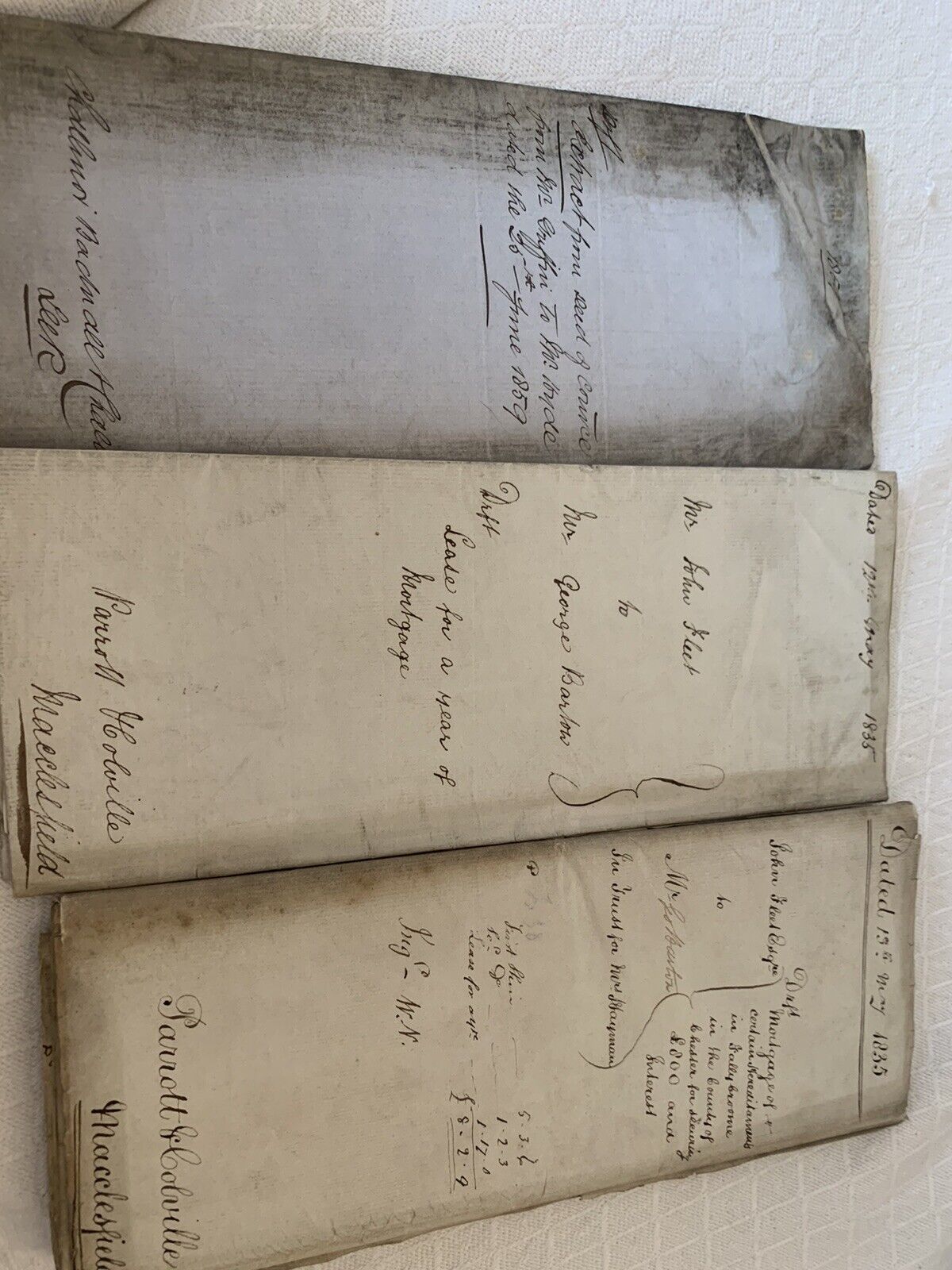 3 x indentures 1835 and 1859 ephemera z123 macclesfield william iv to victorian