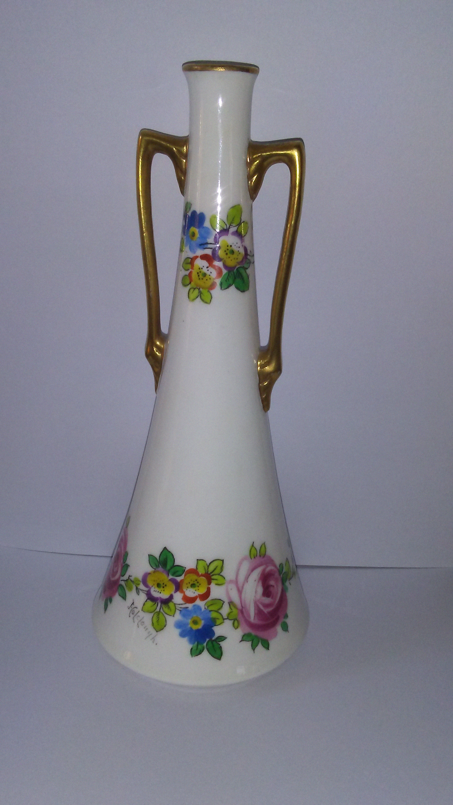 Very Rare Minton Secessionist Vase, 7" high 3" at base