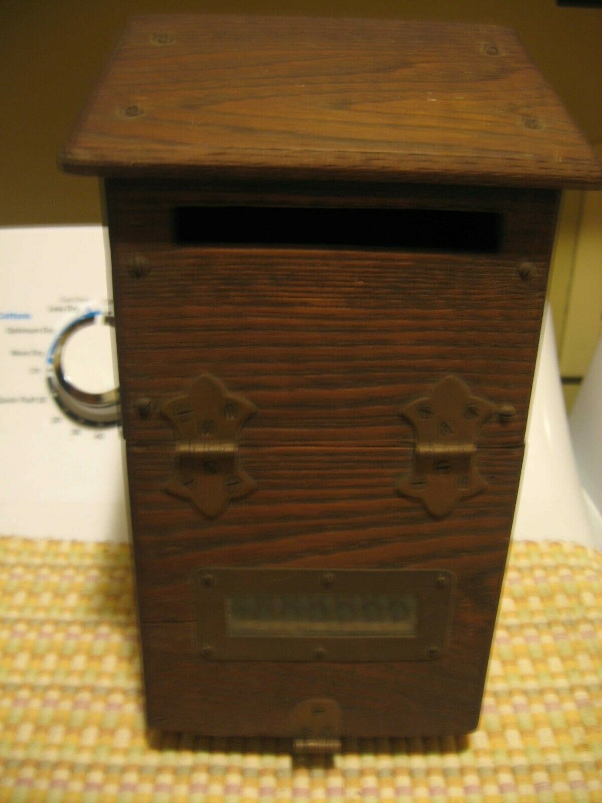 Vintage Locking Wood Mailbox