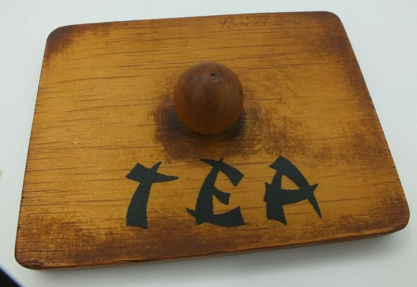 Tea Caddy Lid x1 Vintage Wooden lid for Tea Caddie - LOT GAA156