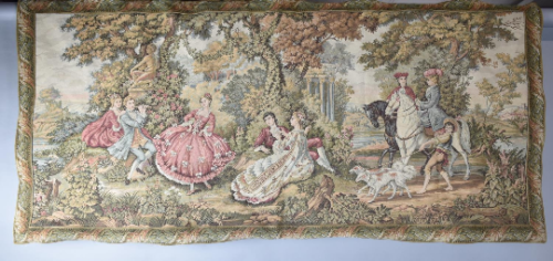 Vintage Italian Noble Pastorale Tapestry Music Party In The Park W168cm H77cm