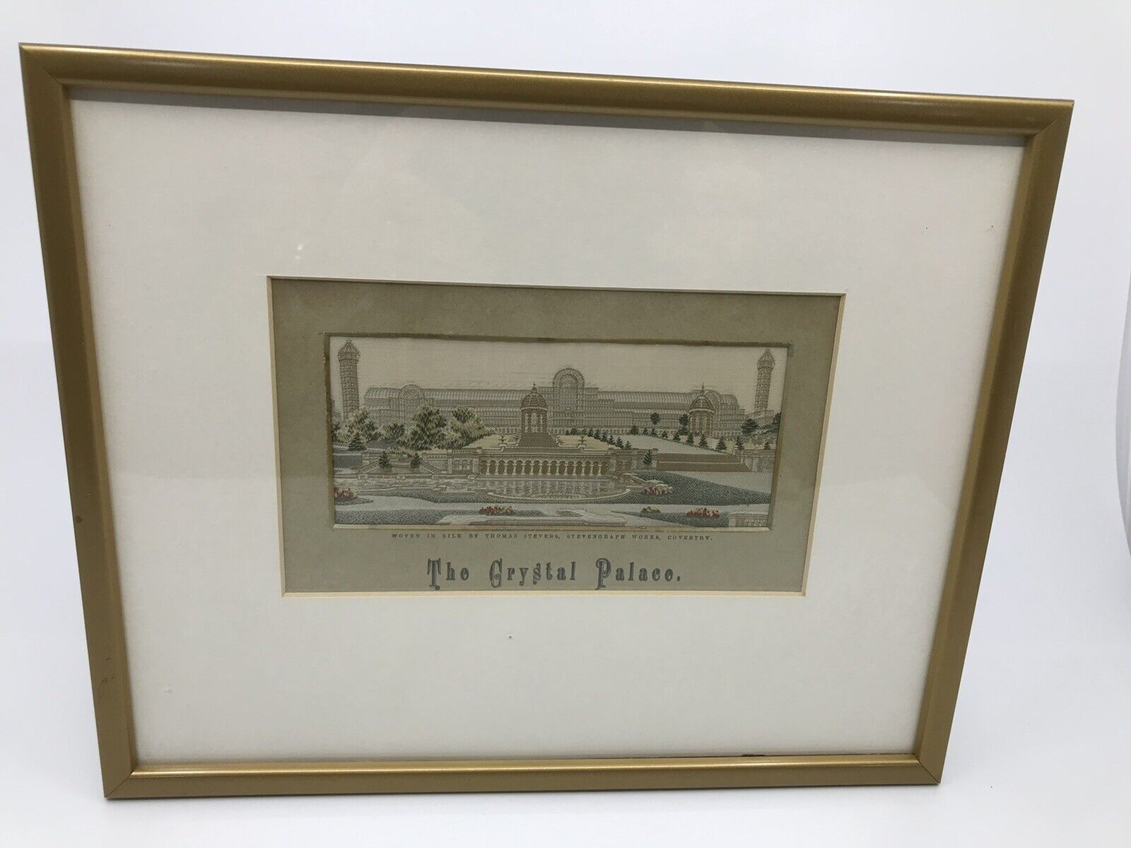 stevengraph silk picture,   ‘The Crystal Palace” Framed