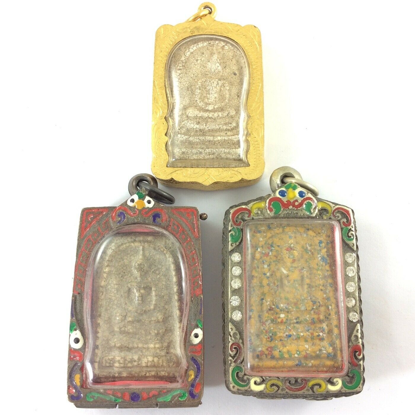 RARE 3 Pcs SOMDEJ LP TOH WAT RAKANG Thai Buddha Amulet Powerful Old Pendant H7