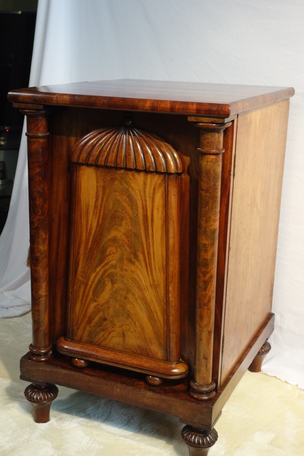 A Very Good William IV Flame Mahogany Pedestal Cabinet