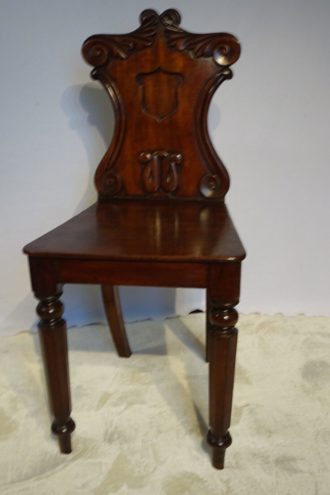 William IV Carved Mahogany Hall Chair