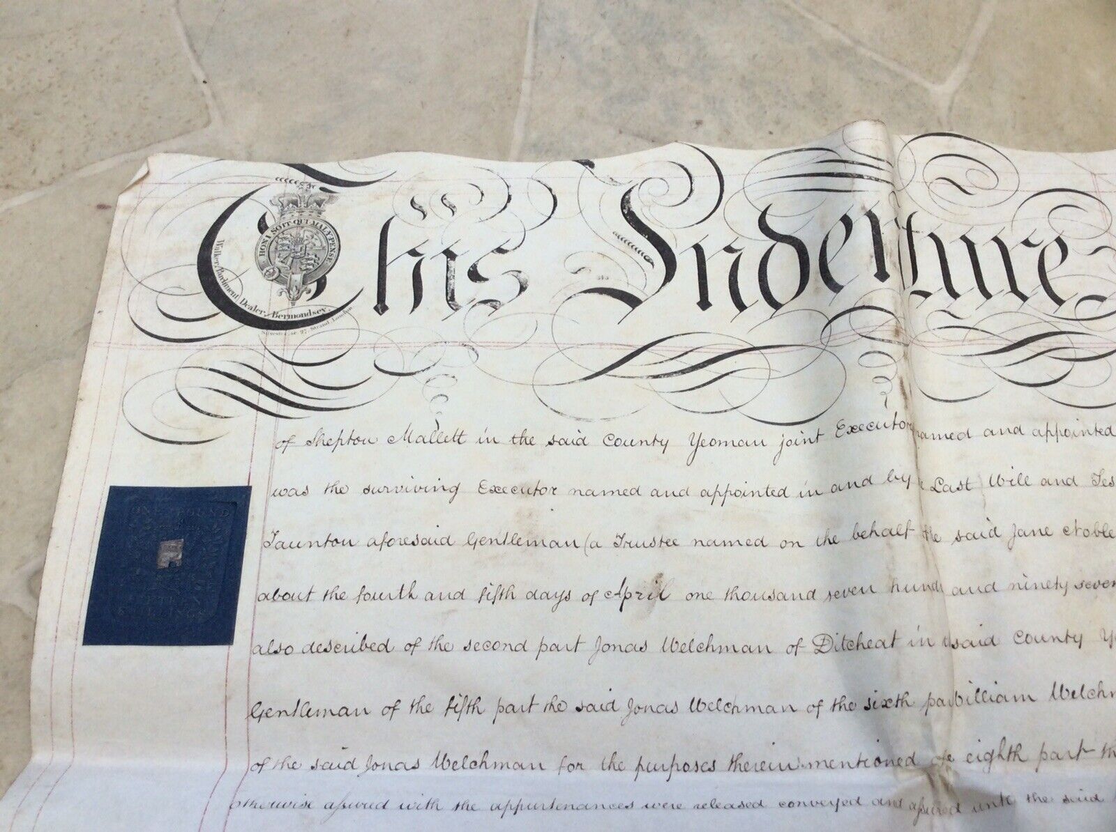 Large 4 Page Indenture In The Reign Of George IV 1820 Un Researched Contents