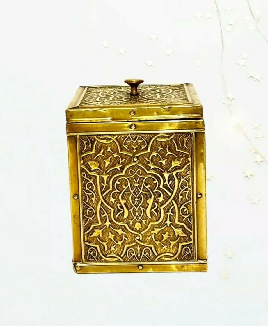 Brass Art Nouveau Tea Caddy Box