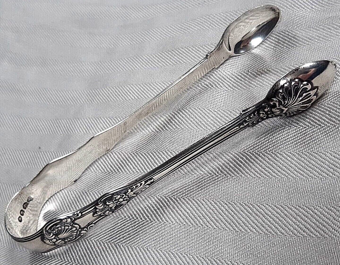Lovely William IV Sterling Silver Queen's Pattern Sugar Nips William Eaton 1837