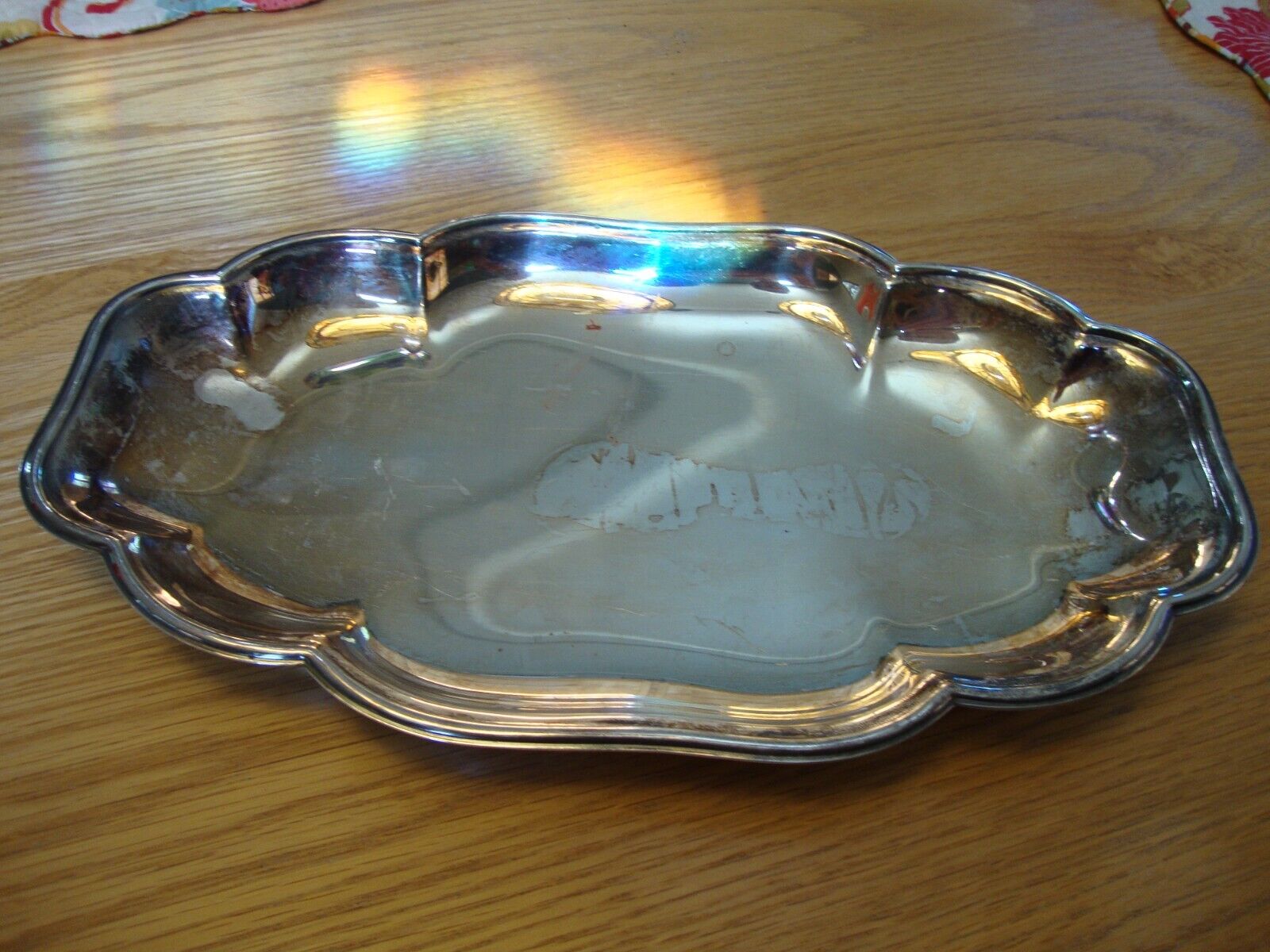 VINTAGE GORHAM SILVER PLATE SERVING BREAD TRAY HERITAGE YH10 12" X 7" OBLONG MCM