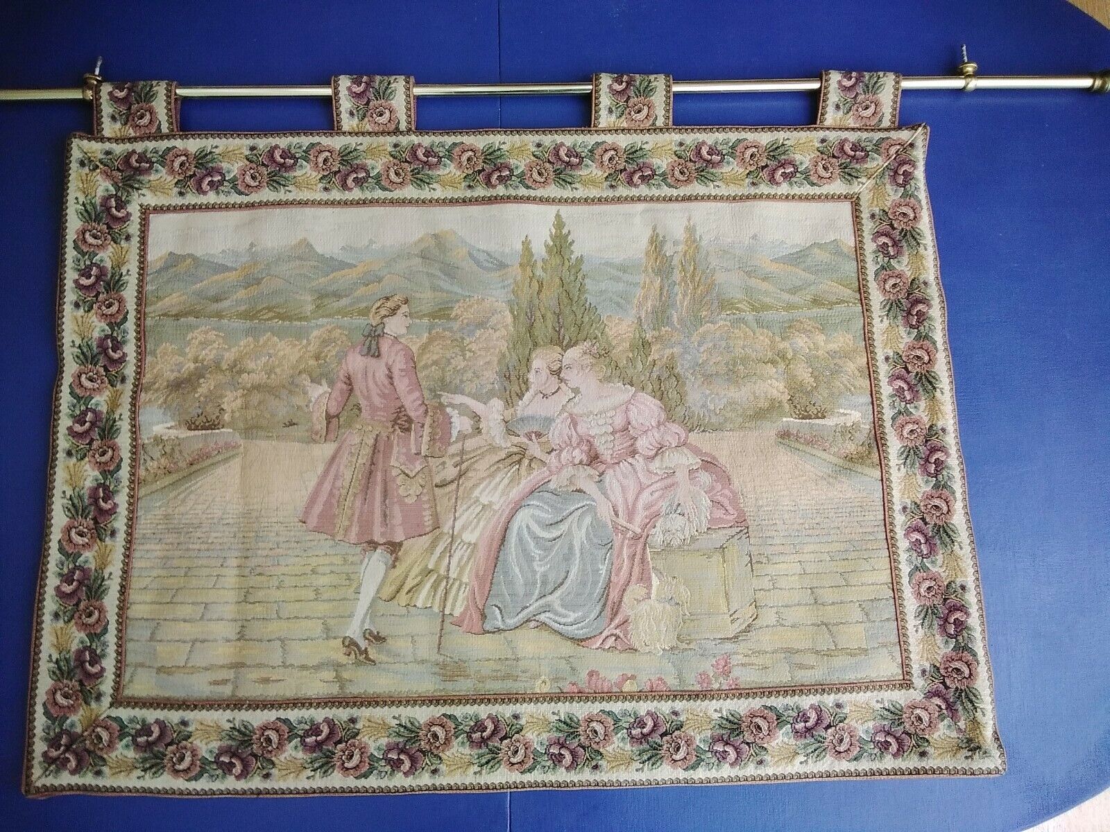 Vintage Machine Made French Design Original Aubusson Tapestry 90cm x  65cm