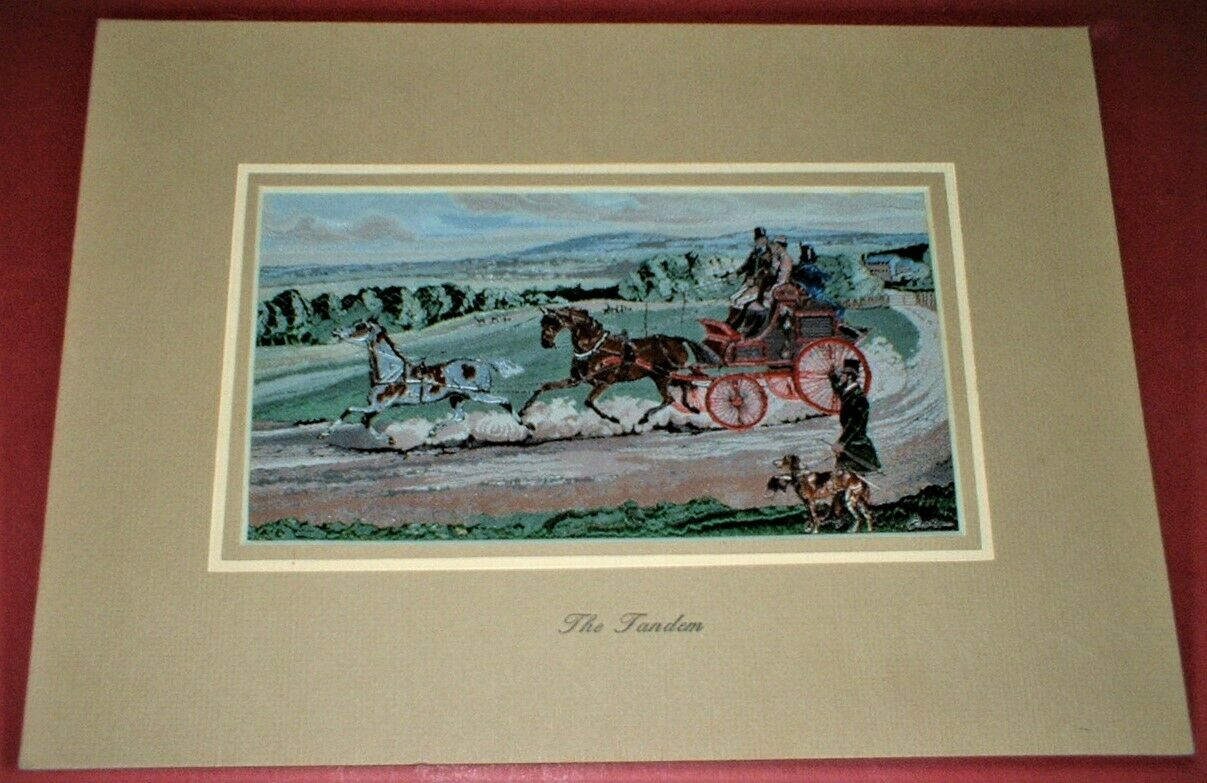 COLLECTABLE 'THE TANTEM' HORSE DRAWN COACH SILK WOVEN PICTURE  J. & J. Cash Ltd.