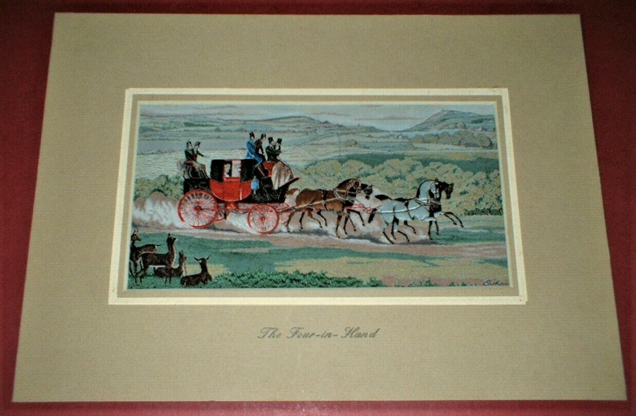 'THE FOUR-IN-HAND' HORSE DRAWN CARRIAGE SILK WOVEN PICTURE - J. & J. Cash Ltd.