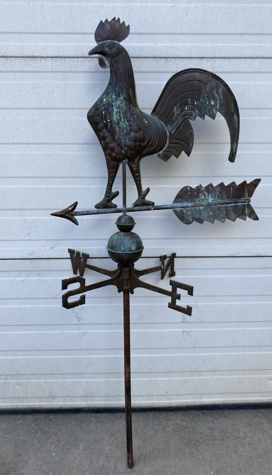 RARE Antique Copper Rooster Weather Vane Complete fresh barn find in Connecticut