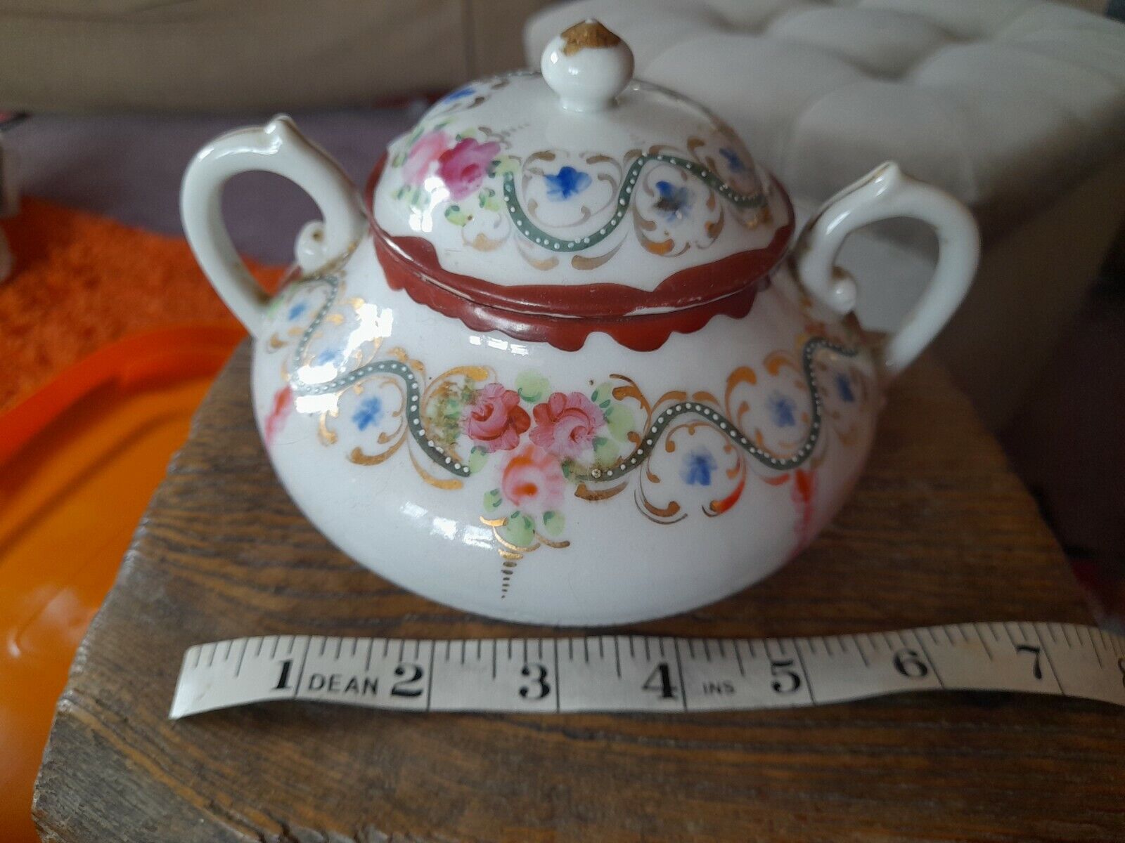 Vintage Antique Porcelain Lidded Pot