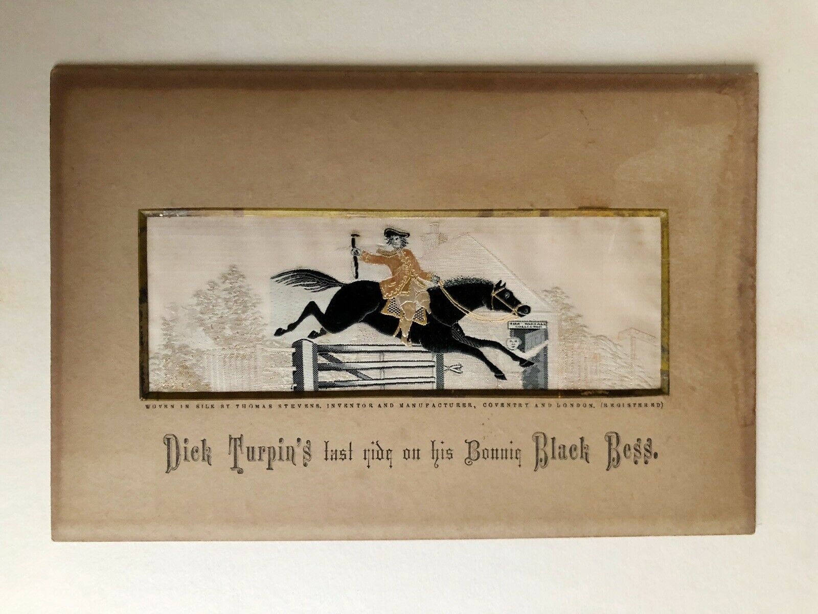 Stevengraph silk woven Dick Turpin Mounted And un- Framed