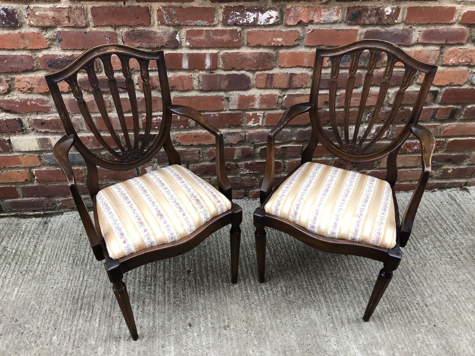 pair of matching vintage Wooden Light Weight Occasional/ Bedroom chairs