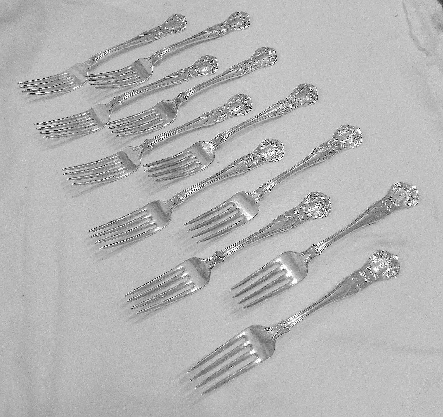 Gorham MUSCHENHEIM 1907 11 dinner forks Thistle & Sunflower restaurant ware