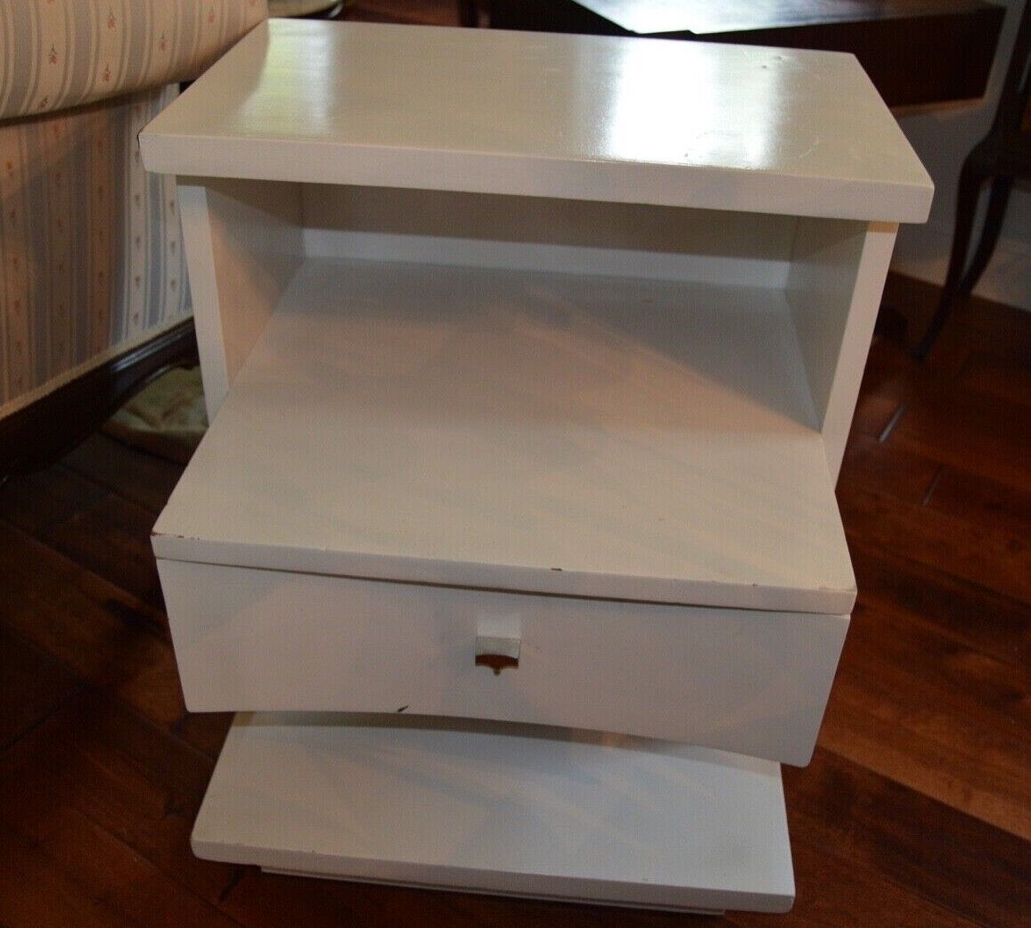 Mid Century Kent Coffey "The Sovereign' Refinished White Nightstand Retro