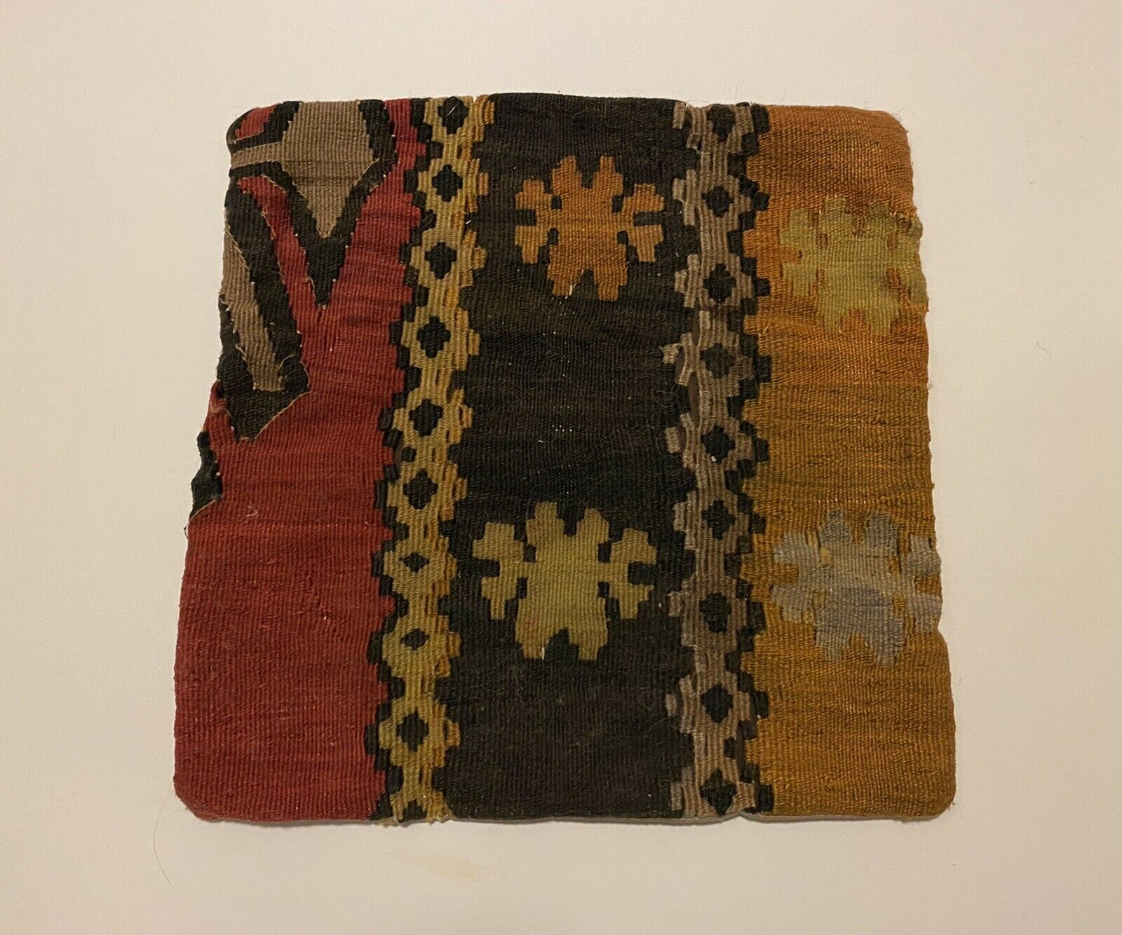 Antique  Turkish Anatolian Hand Woven Fort Weave Kilim Cushion Cover