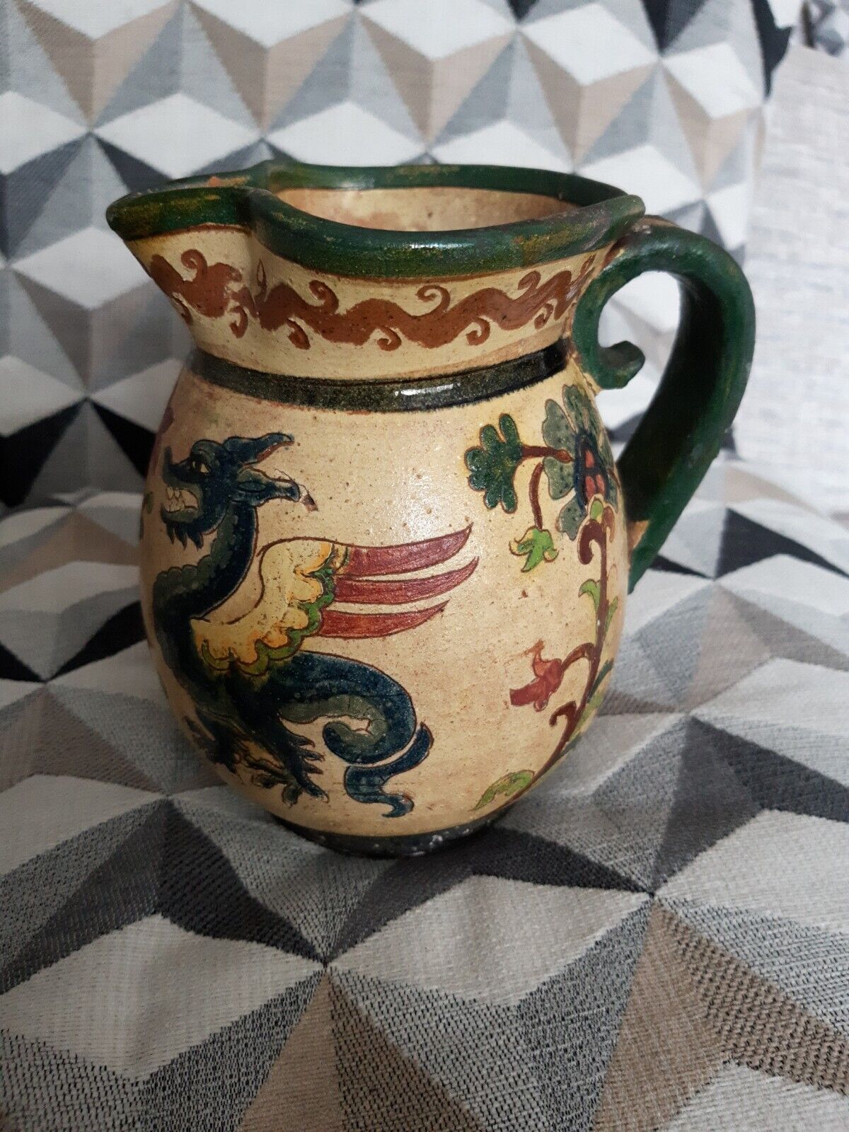 Vintage terracotta jug by Montopoli Arno Italy