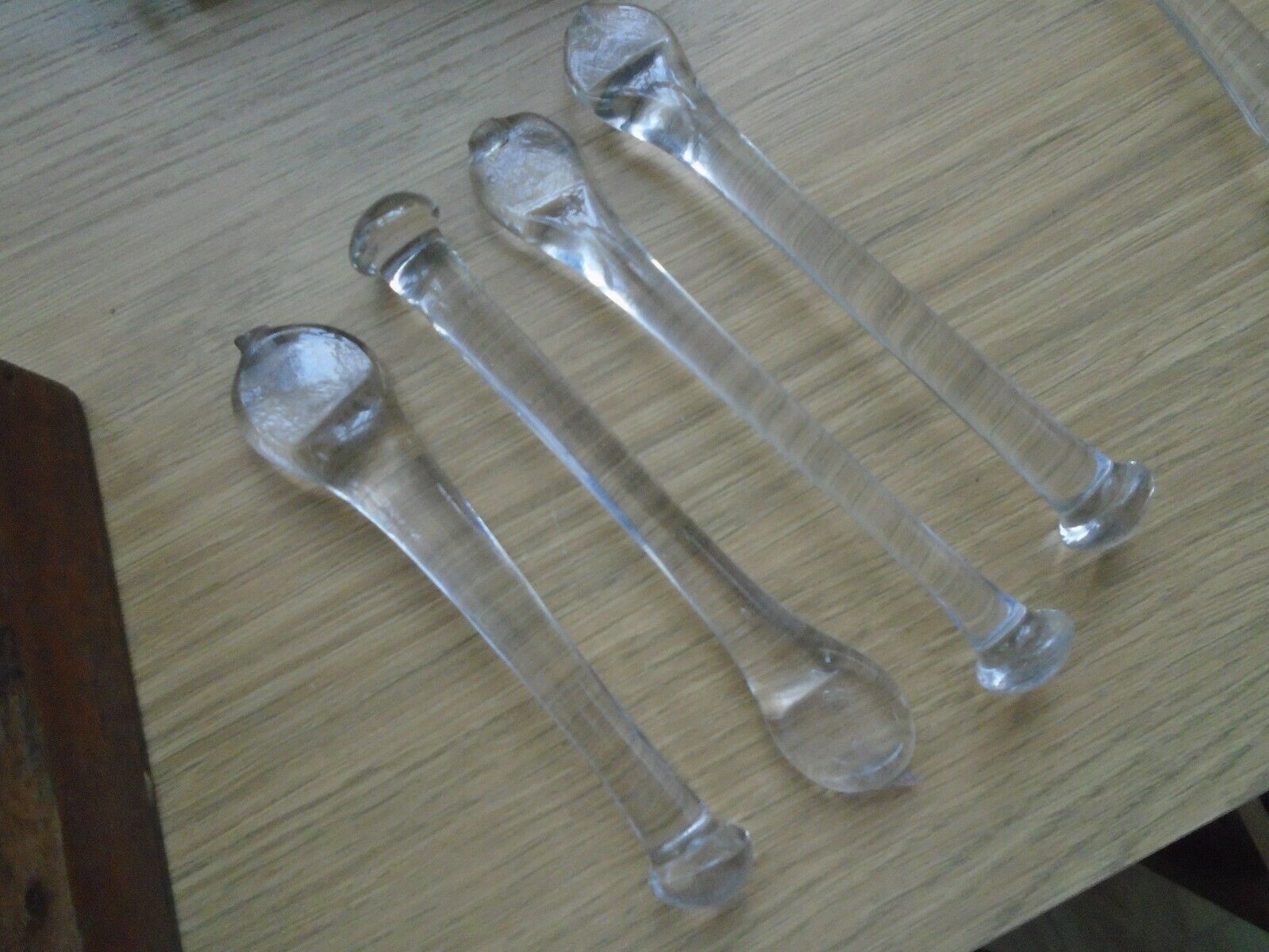 antique glass georgian sugar crushers x 4