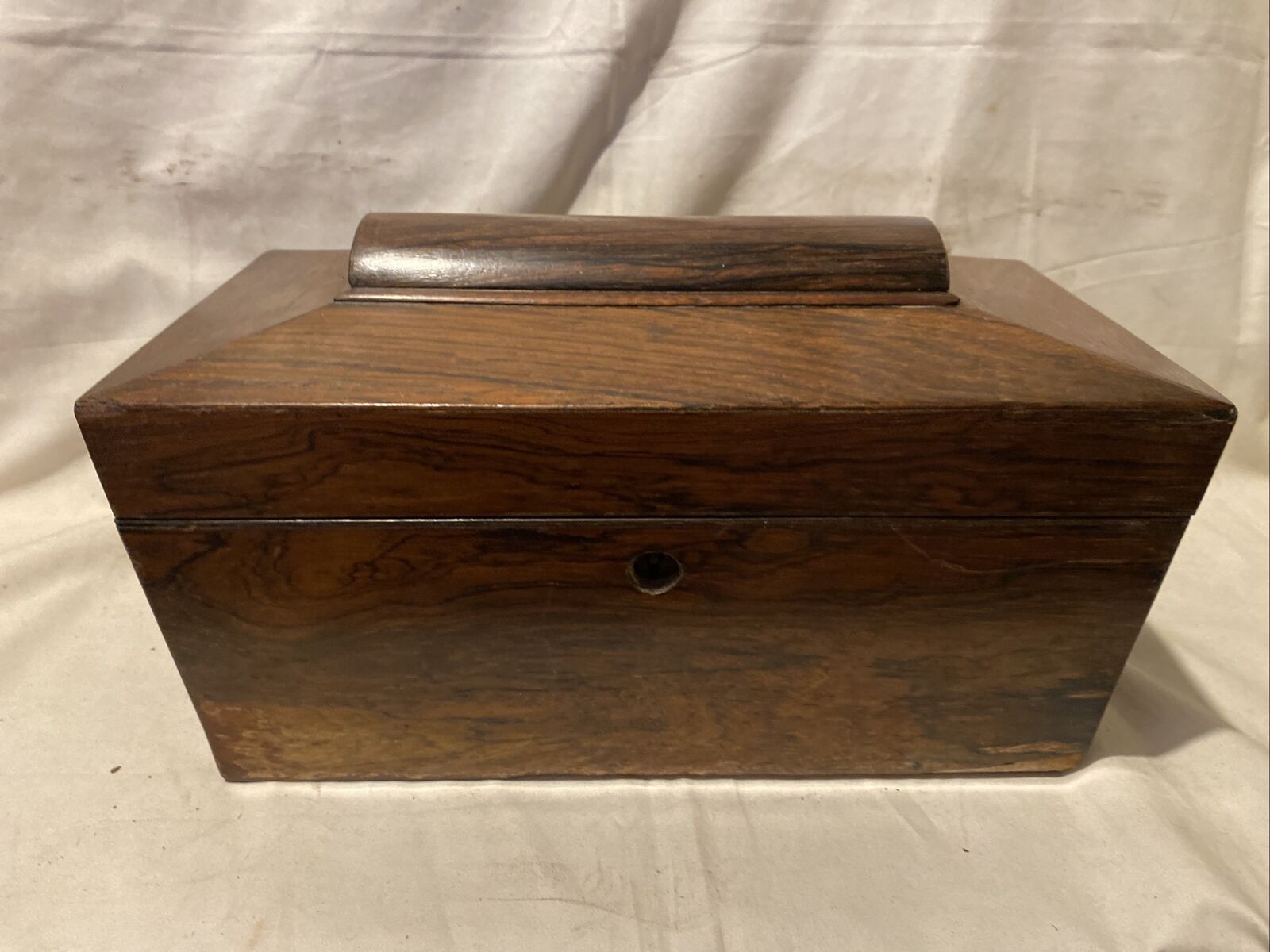 Antique Valuations: Vintage Antique Rosewood Tea Caddy 2 Compartments And Lids