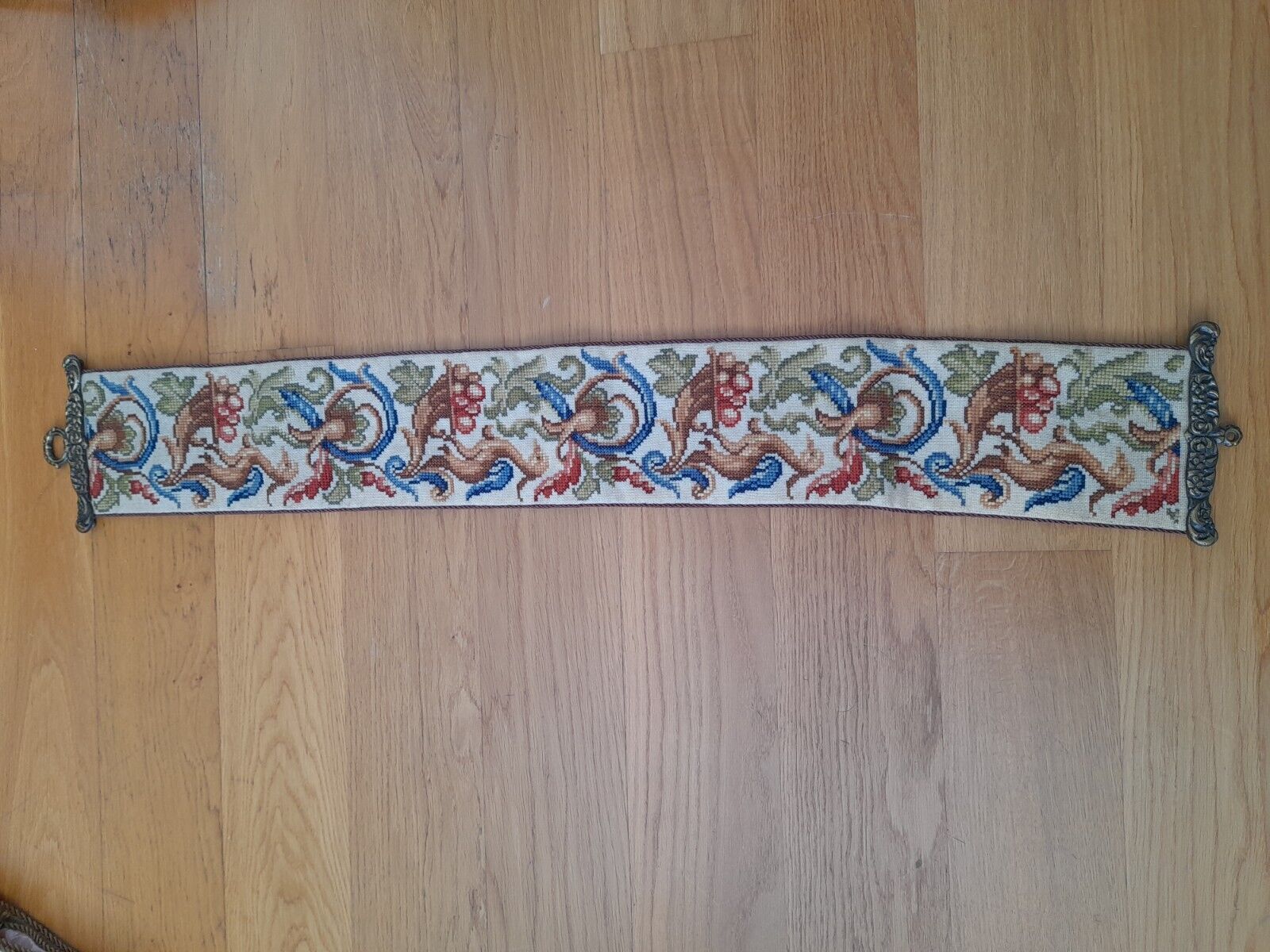 Antique Valuations: Vintage Tapestry Wall Hanging Doorpull, Preowned
