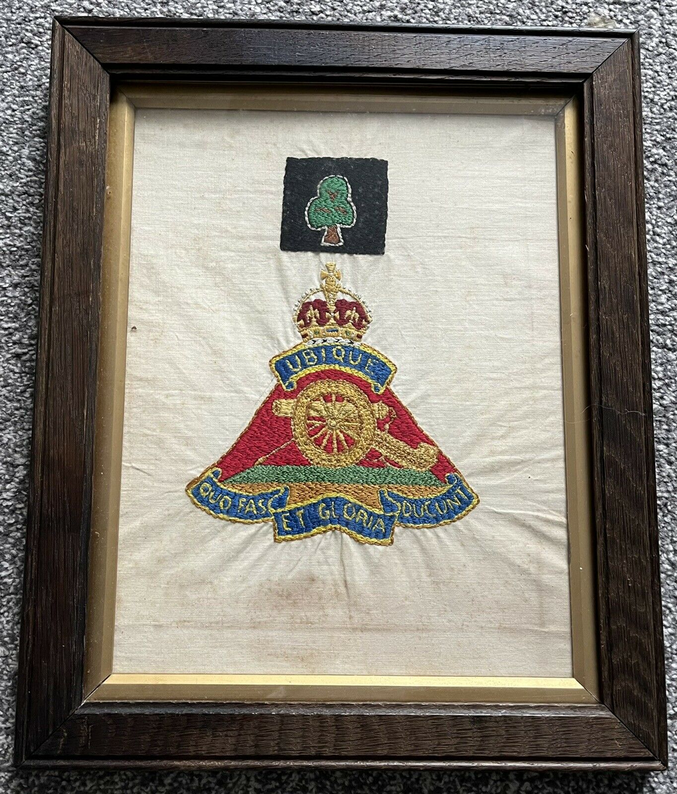 Antique Valuations: Military 46th Infantry Division & Royal Artillery Regiment Vintage Woolwork