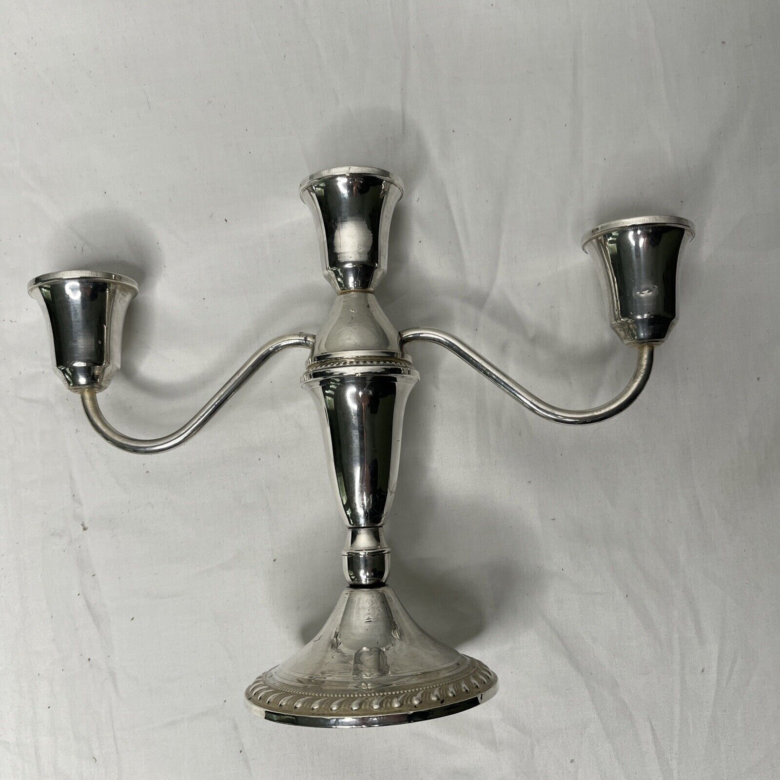 Antique Valuations: Duchin Creation 3 Arm Candelabra Sterling weighed