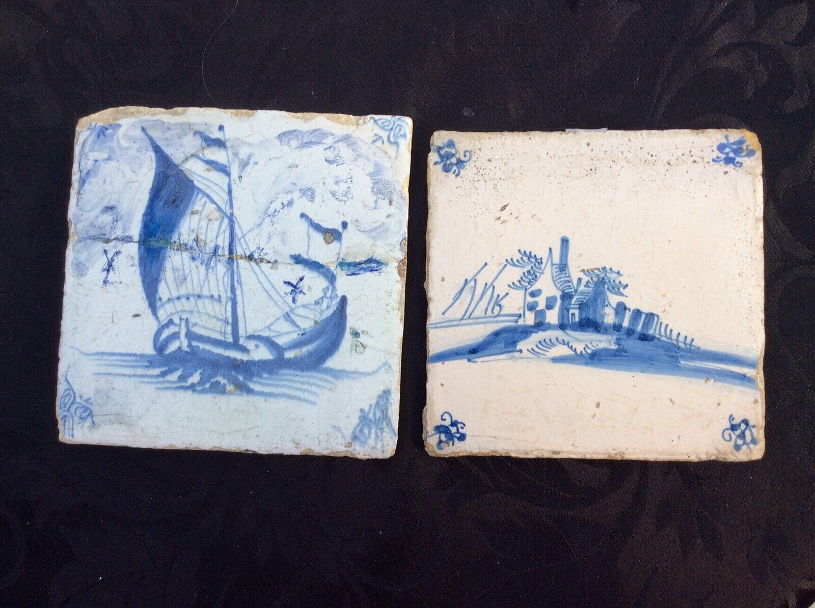 Antique Valuations: 2 Delft  Tiles  Dating From The 18th Century One Ready To Hang  See Scans