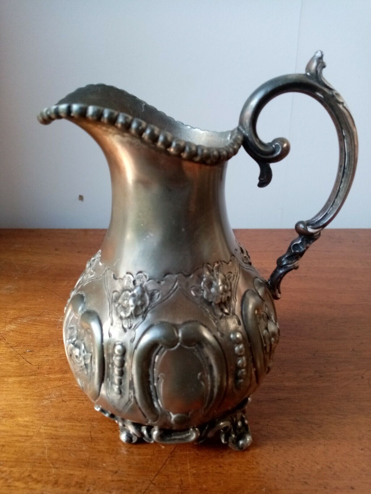 Antique Valuations: Georgian - Victoria Silver plate on Copper Cream Milk Water or Wine Jug Pitcher