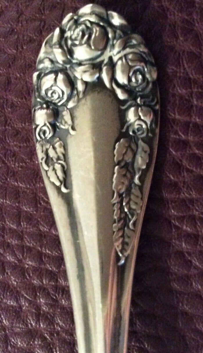 Antique Valuations: Wallace ROSE Pattern Sterling 5 3/8" Souvenir Spoon 1888 Allegheny, Pennsylvania
