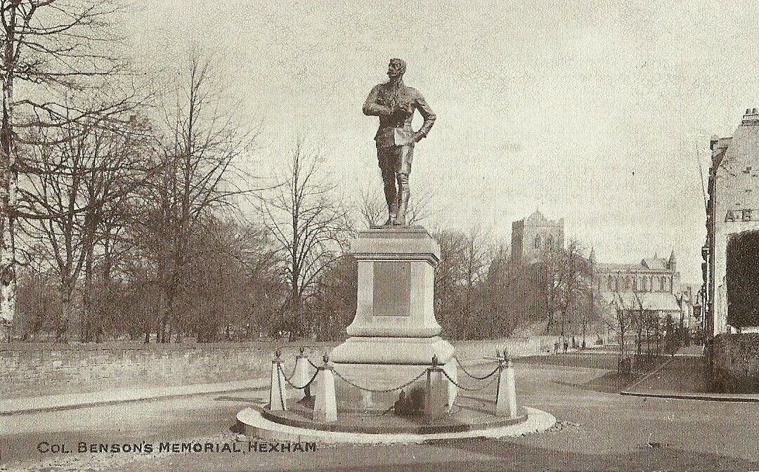 House Clearance - HEXHAM COL. BENSONS MEMORIAL C1920 PHOTOCHROM POSTCARD