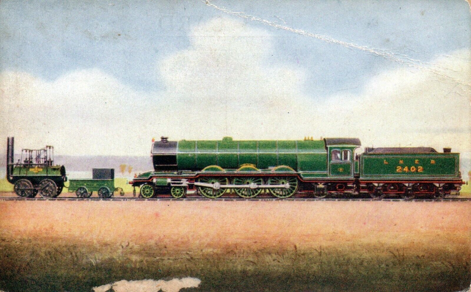 House Clearance - LOCOMOTIVES NO.1 & NO.2402 c1925 STOCKTON & DARLINGTON RAILWAY POSTCARD